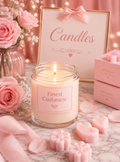 White candle in glass jar