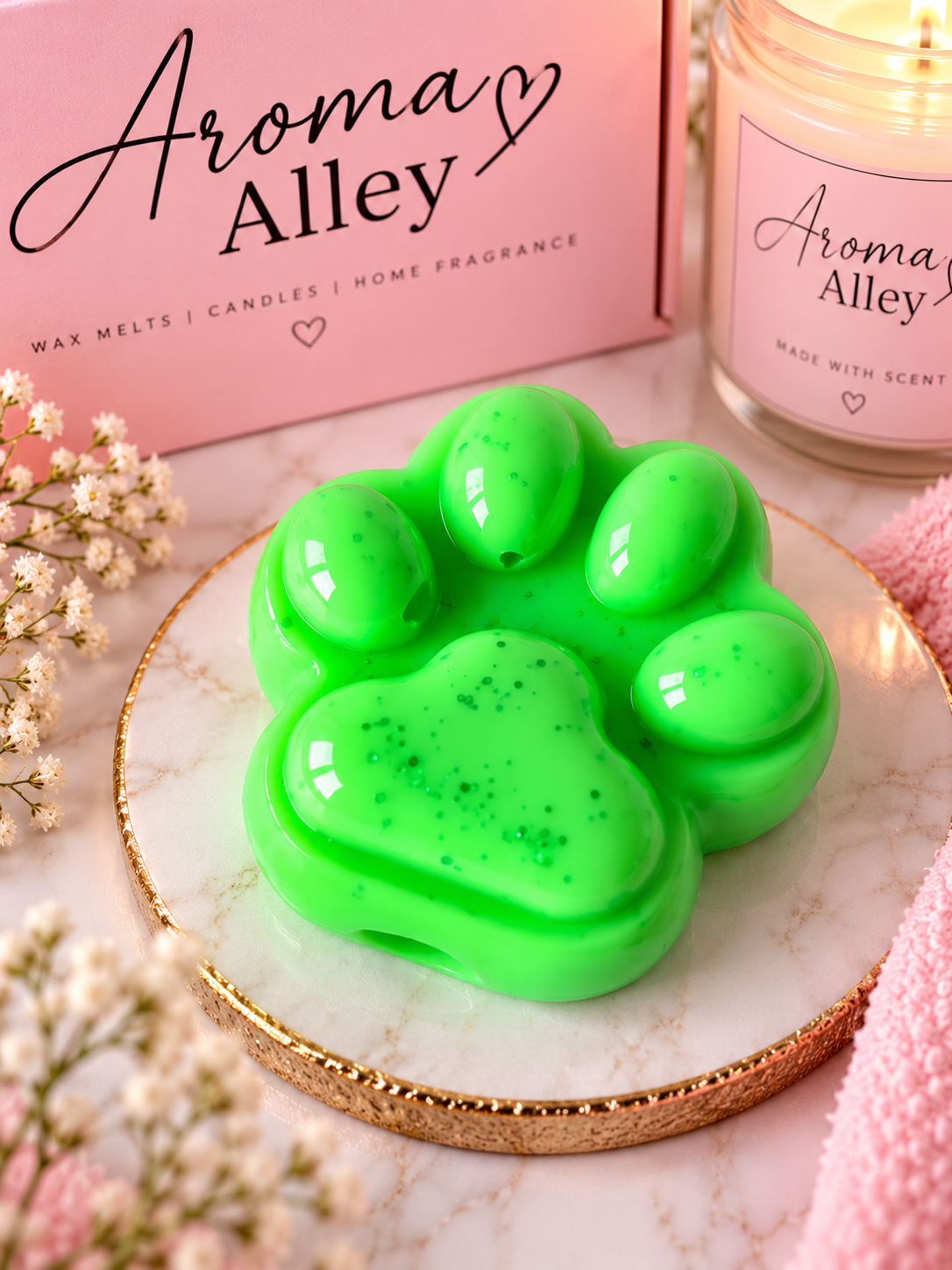 Cucumber and lime scented paw print