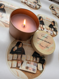 Sweater Weather candle in dusky pink tin