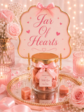 Gold Jar of wax melt shaped-hearts