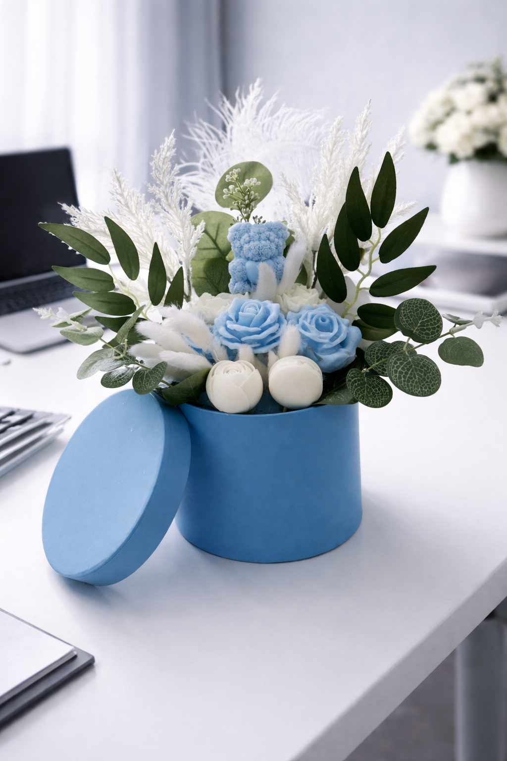 Blue wax bouquet