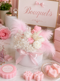 Pink teddy wax bouquet