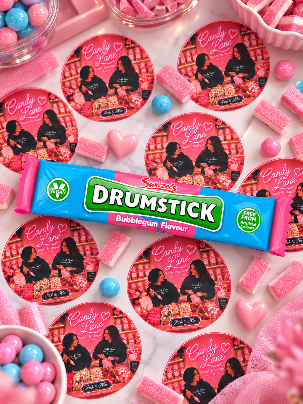 Drumstick bubble gum chew bar