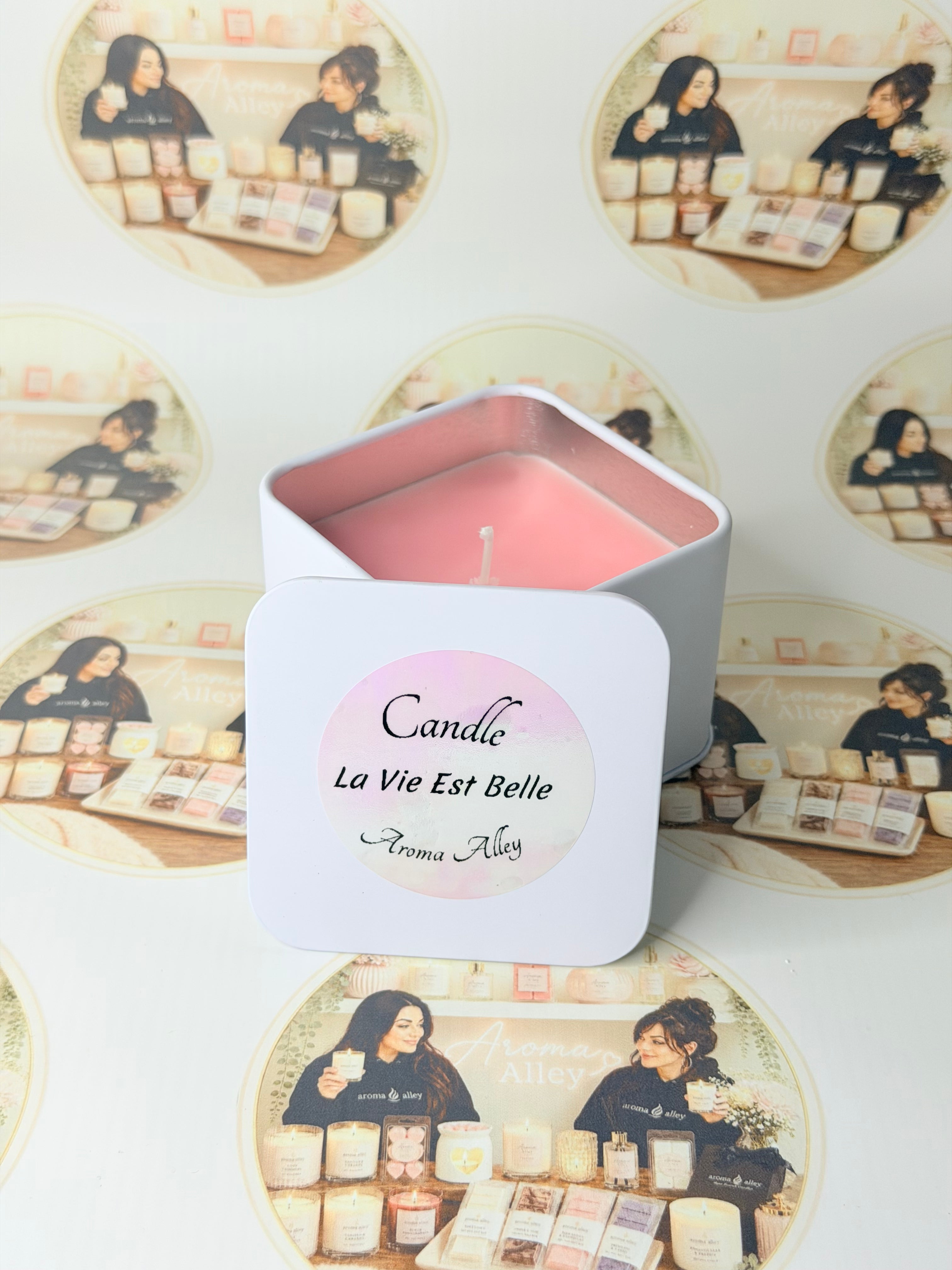 La Vie Est Belle Tin Candle
