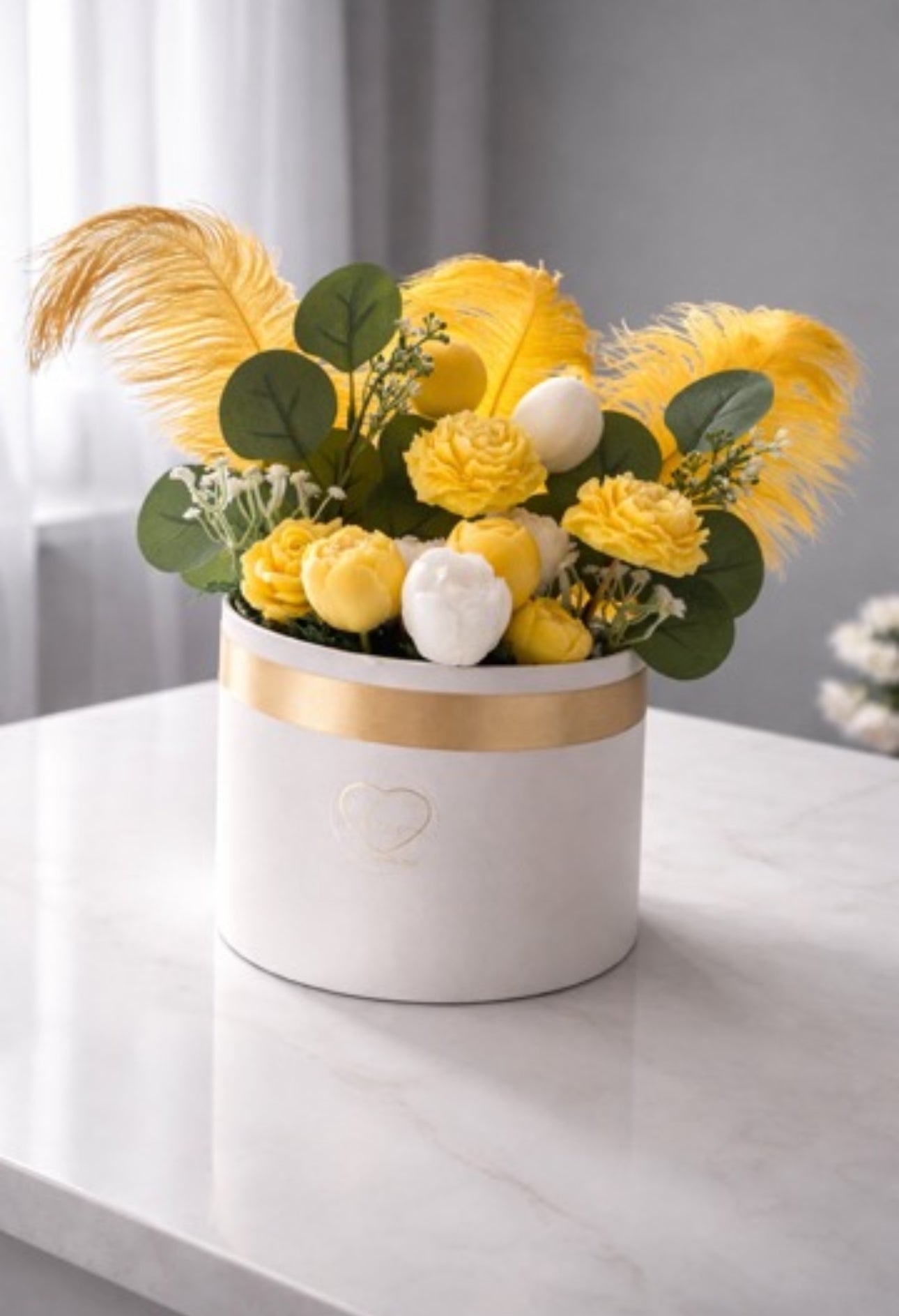 Gold wax flower bouquet